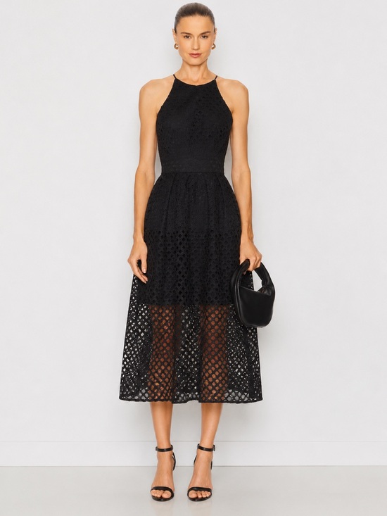 NICHOLAS Dresses & Skirts - NICHOLAS Black Lattice Ball Dress Size 8 holiday open party formal